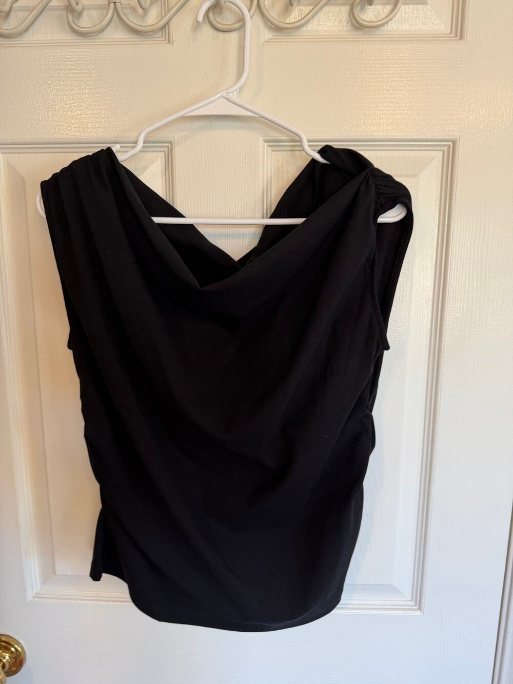 Spanx NWT Black Ruched Tank Top Flattering Size XL